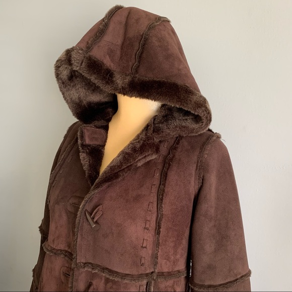 ROTHSCHILD FAUX FUR MICROSUEDE WOMAN’s COAT SIZE L(14) - Picture 11 of 15